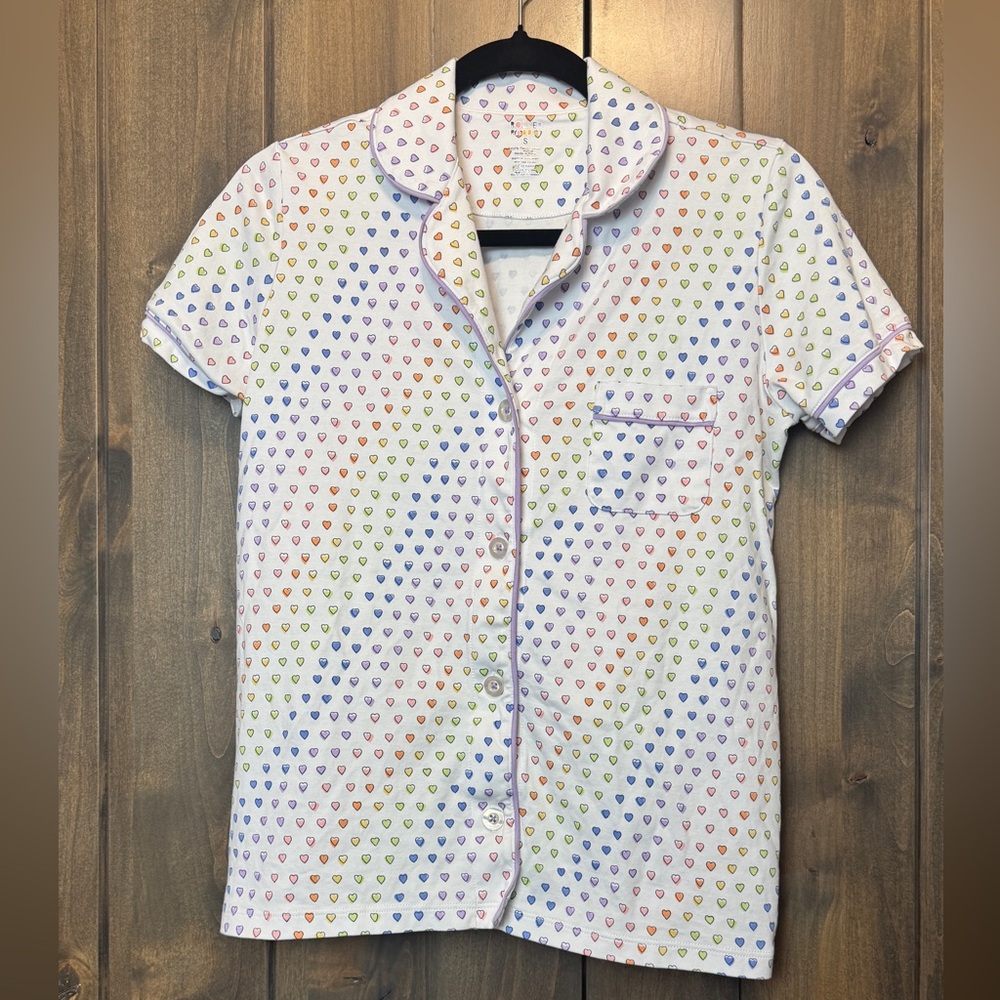 Roller Rabbit Multicolor Heart Print Pajama Top Small